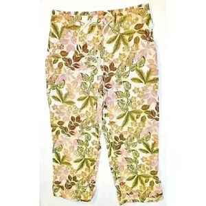 SAG HARBOR Womans FLORAL TROPICAL Capri's Pants STRETCH Lightweight size 6